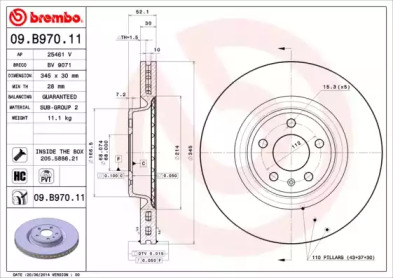 Диск гальмівний Brembo 09.B970.11