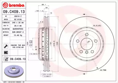 Диск тормозной Brembo 09.C409.13