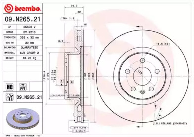 Диск гальмівний Brembo 09.N265.21