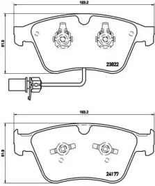 Комплект дискових гальмівних колодок Brembo P05003