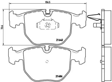 Комплект гальмівних колодок с 4 шт. дисків Brembo P06021