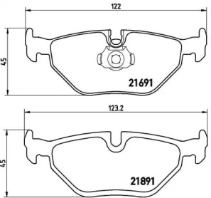 Комплект гальмівних колодок с 4 шт. дисків Brembo P06023