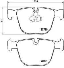 Комплект гальмівних колодок с 4 шт. дисків Brembo P06026