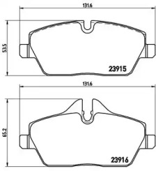 Комплект гальмівних колодок с 4 шт. дисків Brembo P06034