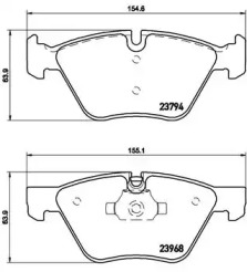 Комплект гальмівних колодок з 4 шт. дисків Brembo P06036