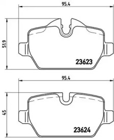 Комплект гальмівних колодок с 4 шт. дисків Brembo P06037