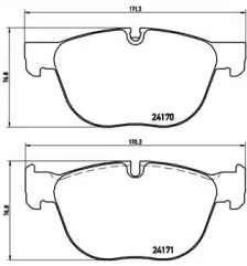 Комплект гальмівних колодок с 4 шт. дисків Brembo P06049