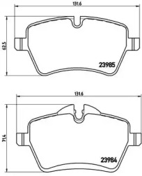 Комплект гальмівних колодок с 4 шт. дисків Brembo P06051