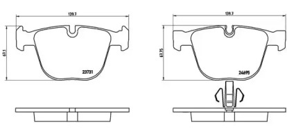 Комплект гальмівних колодок с 4 шт. дисків Brembo P06053