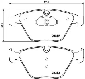 Комплект гальмівних колодок с 4 шт. дисків Brembo P06054