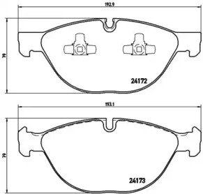 Комплект гальмівних колодок с 4 шт. дисків Brembo P06058