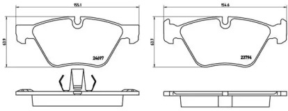 Комплект гальмівних колодок с 4 шт. дисків Brembo P06060