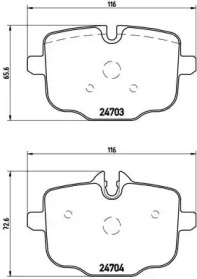 Комплект гальмівних колодок с 4 шт. дисків Brembo P06061