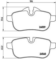 Тормозные колодки Brembo P06062