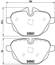 Комплект гальмівних колодок з 4 шт. дисків Brembo P06064