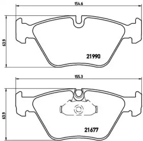 Комплект гальмівних колодок з 4 шт. дисків Brembo P06065