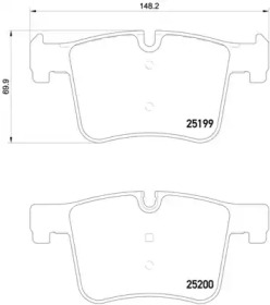 Комплект гальмівних колодок з 4 шт. дисків Brembo P06075