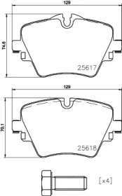Комплект гальмівних колодок з 4 шт. дисків Brembo P06093