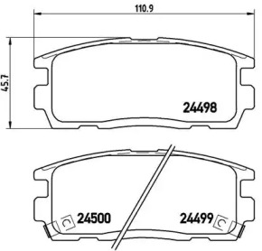 Комплект гальмівних колодок з 4 шт. дисків Brembo P10004