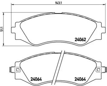 Комплект гальмівних колодок с 4 шт. дисків Brembo P10006