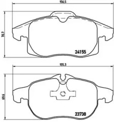 Комплект гальмівних колодок с 4 шт. дисків Brembo P10011