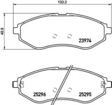 Комплект гальмівних колодок с 4 шт. дисків Brembo P10057