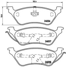 Комплект гальмівних колодок с 4 шт. дисків Brembo P11014