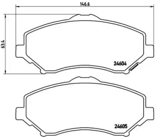 Комплект гальмівних колодок з 4 шт. дисків Brembo P11022