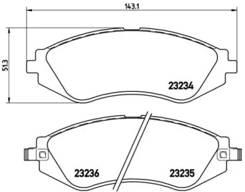 Комплект гальмівних колодок с 4 шт. дисків Brembo P15002