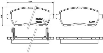 Комплект гальмівних колодок з 4 шт. дисків Brembo P16013