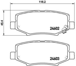Комплект гальмівних колодок з 4 шт. дисків Brembo P18024