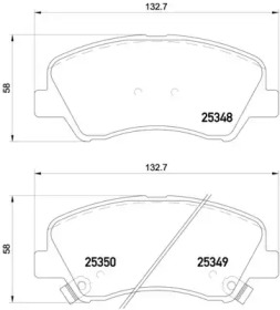 Комплект гальмівних колодок з 4 шт. дисків Brembo P18025