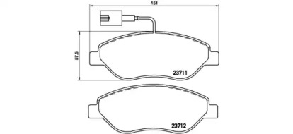 Комплект тормозных колодок Brembo P23086