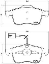 Комплект гальмівних колодок с 4 шт. дисків Brembo P23103