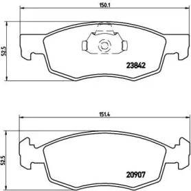Комплект гальмівних колодок з 4 шт. дисків Brembo P23118
