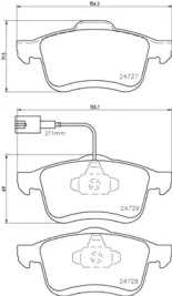 Комплект гальмівних колодок з 4 шт. дисків Brembo P23130