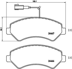 Комплект гальмівних колодок с 4 шт. дисків Brembo P23136