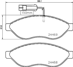 Комплект гальмівних колодок с 4 шт. дисків Brembo P23143