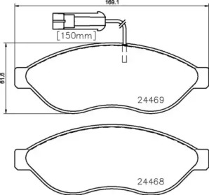 Комплект гальмівних колодок с 4 шт. дисків Brembo P23144