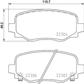 Комплект гальмівних колодок з 4 шт. дисків Brembo P23177