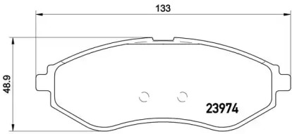 Комплект гальмівних колодок с 4 шт. дисків Brembo P24048