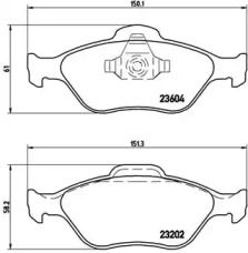 Комплект гальмівних колодок з 4 шт. дисків Brembo P24055