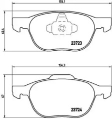 Комплект гальмівних колодок з 4 шт. дисків Brembo P24061