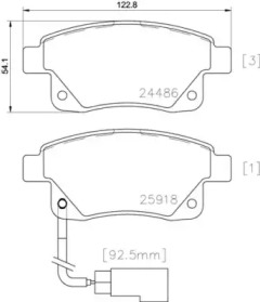 Комплект гальмівних колодок с 4 шт. дисків Brembo P24066