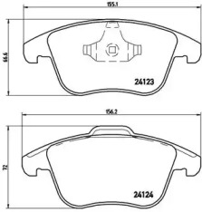 Комплект гальмівних колодок з 4 шт. дисків Brembo P24076