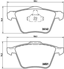 Комплект гальмівних колодок с 4 шт. дисків Brembo P24077