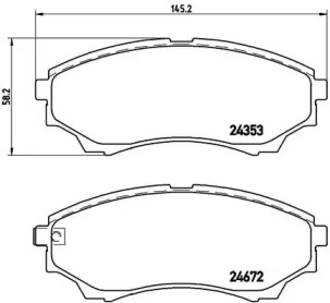Комплект гальмівних колодок с 4 шт. дисків Brembo P24086