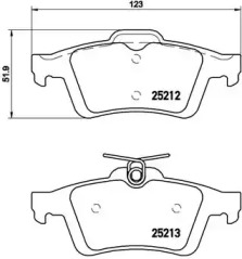 Комплект гальмівних колодок з 4 шт. дисків Brembo P24148