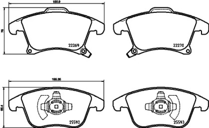 Комплект тормозных колодок DIRECTIONAL BRAKE PADS Brembo P24173