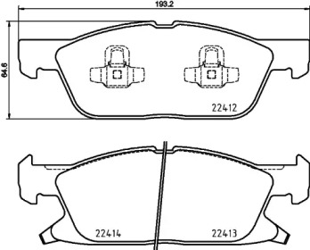 Комплект гальмівних колодок з 4 шт. дисків Brembo P24188